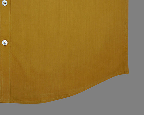 Men's 100% Cotton Plain Solid Half Sleeves Shirt (Mustard) FSH400129_6
