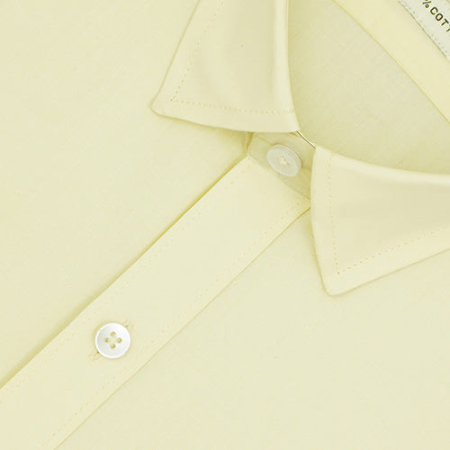 Men's 100% Cotton Plain Solid Half Sleeves Shirt (Light Yellow) FSH400158_3