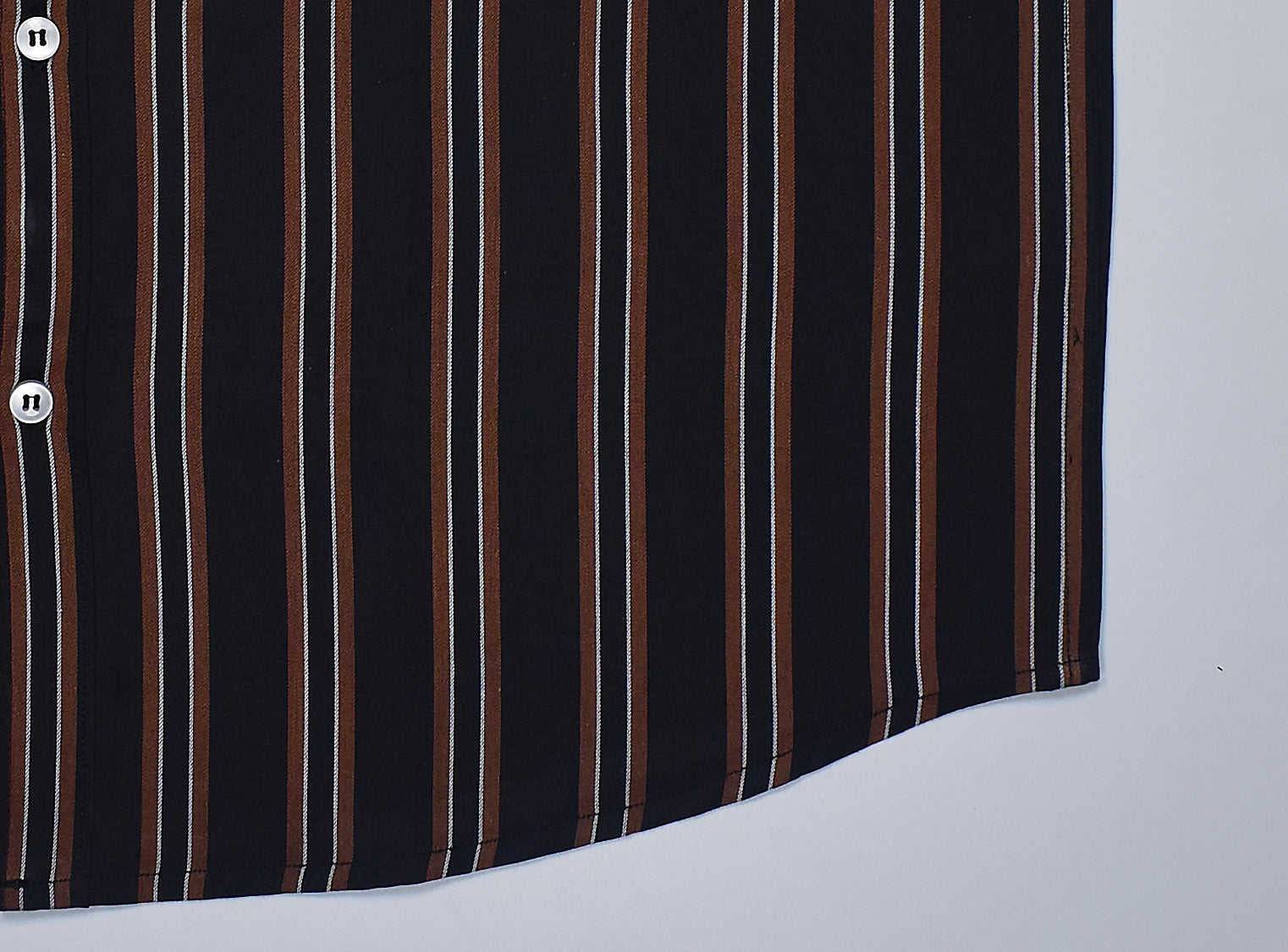 Men's 100% Cotton Balance Striped Half Sleeves Shirt (Black) FSH402802_6