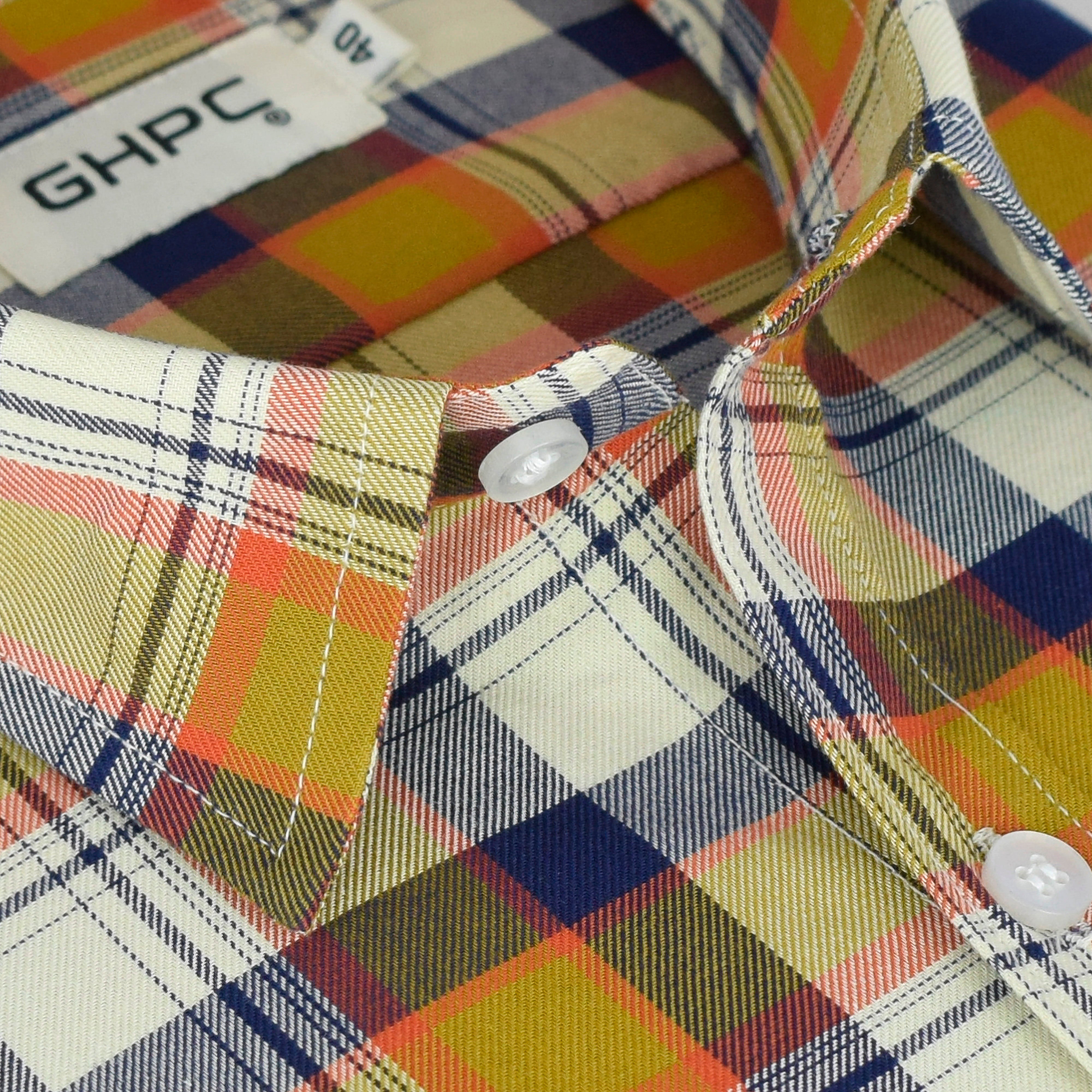 Men's 100% Cotton Windowpane Checkered Half Sleeves Shirt (Multicolor) FSH404253_4