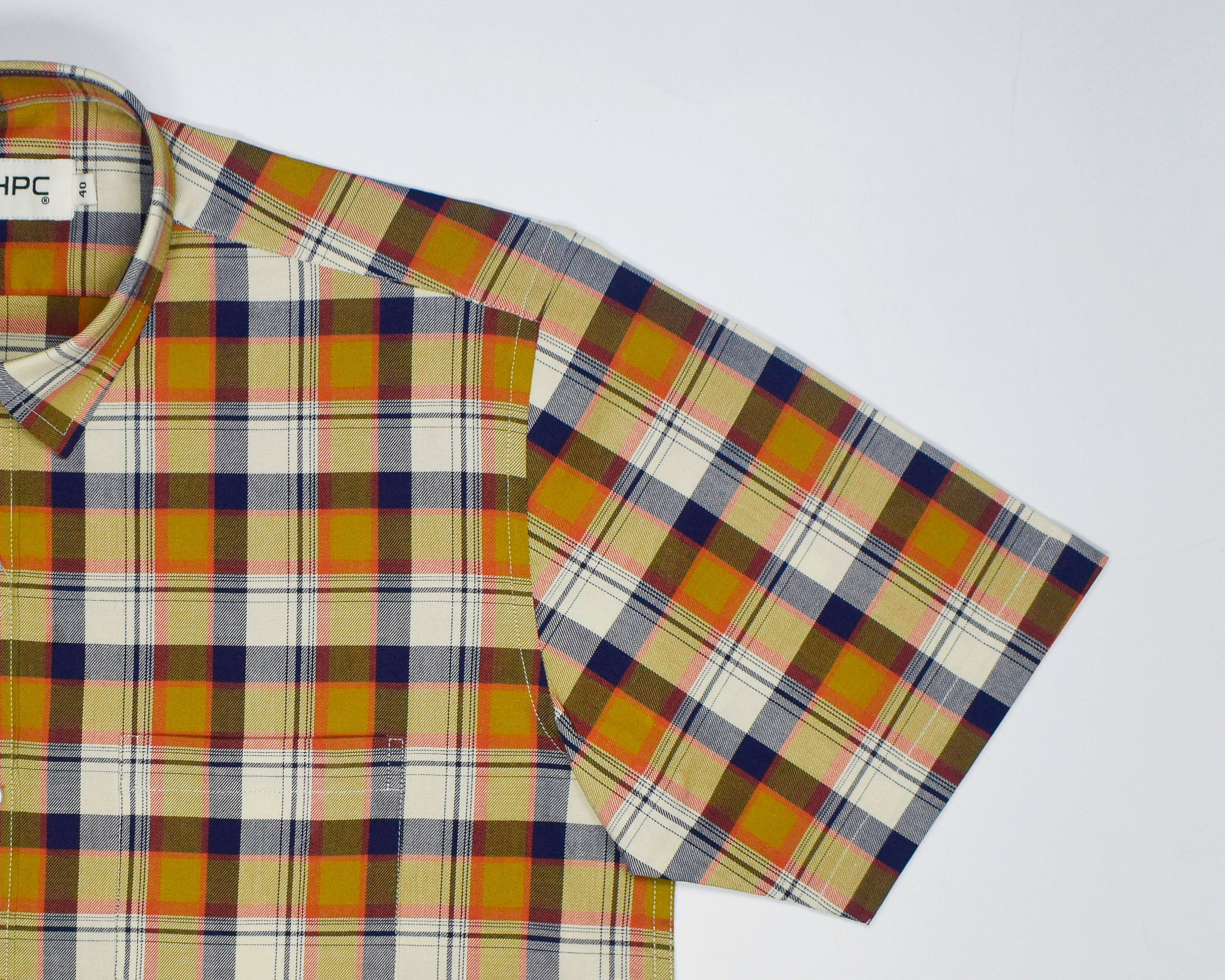 Men's 100% Cotton Windowpane Checkered Half Sleeves Shirt (Multicolor) FSH404253_5