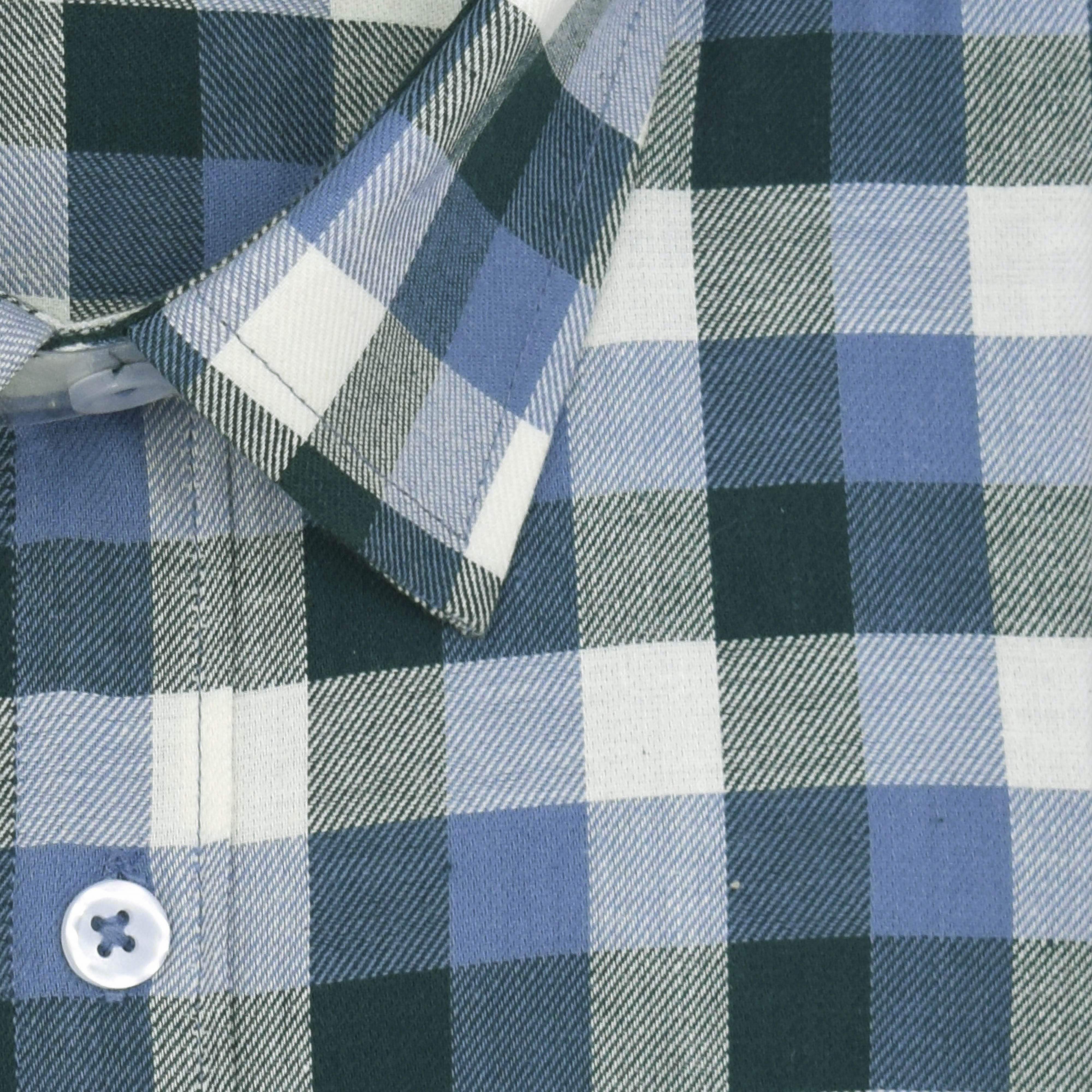 Men's 100% Cotton Gingham Checkered Half Sleeves Shirt (Multicolor) FSH503753_2