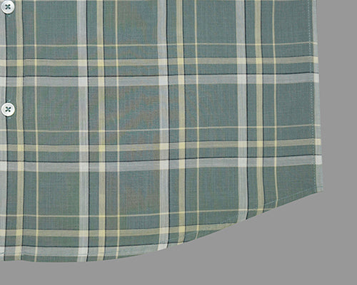 Men's 100% Cotton Tartan Checkered Half Sleeves Shirt (Grey) FSH507450_6