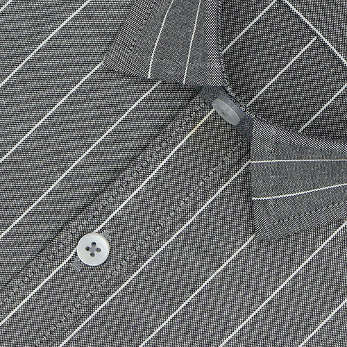 Men's 100% Cotton Hairline Striped Half Sleeves Shirt (Grey) FSH507950_3