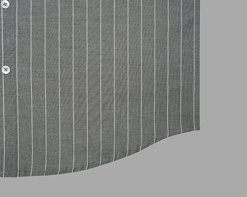 Men's 100% Cotton Hairline Striped Half Sleeves Shirt (Grey) FSH507950_6