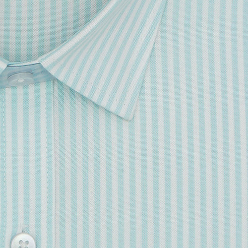 Men's 100% Cotton Candy Stripes Half Sleeves Shirt (Aqua) FSH508036_2