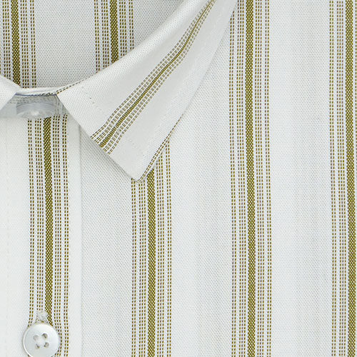 Men's 100% Cotton Balance Striped Half Sleeves Shirt (White) FSH508201_2