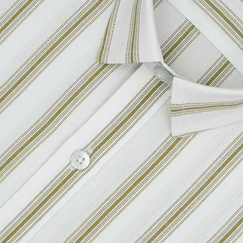 Men's 100% Cotton Balance Striped Half Sleeves Shirt (White) FSH508201_3