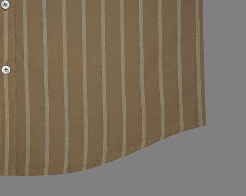 Men's 100% Cotton Balance Striped Half Sleeves Shirt (Brown) FSH508219_6