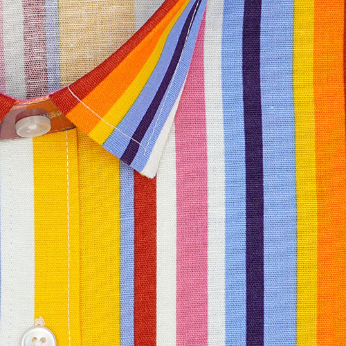 Men's 100% Cotton Roman Striped Half Sleeves Shirt (Multicolor) FSH509453_2