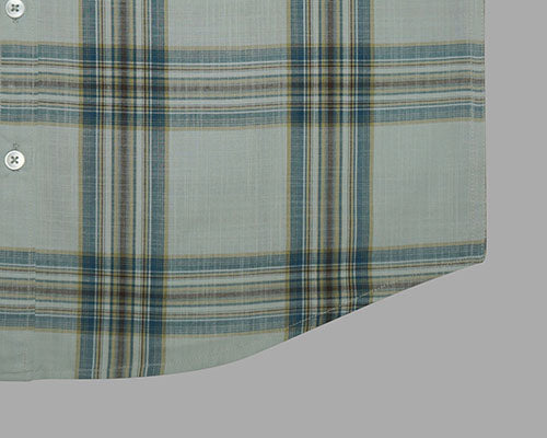 Men's 100% Cotton Windowpane Checkered Half Sleeves Shirt (Misty Blue) FSH510069_6