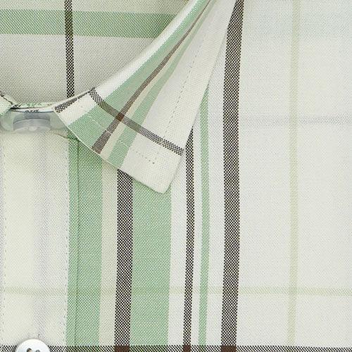 Men's 100% Cotton Big Checkered Half Sleeves Shirt (Pista Green)