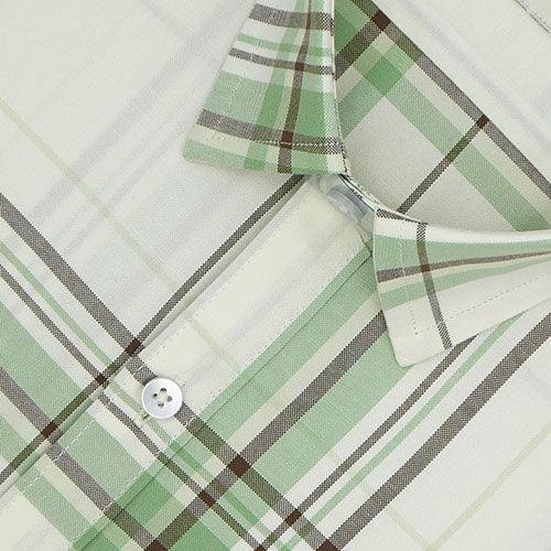 Men's 100% Cotton Big Checkered Half Sleeves Shirt (Pista Green)