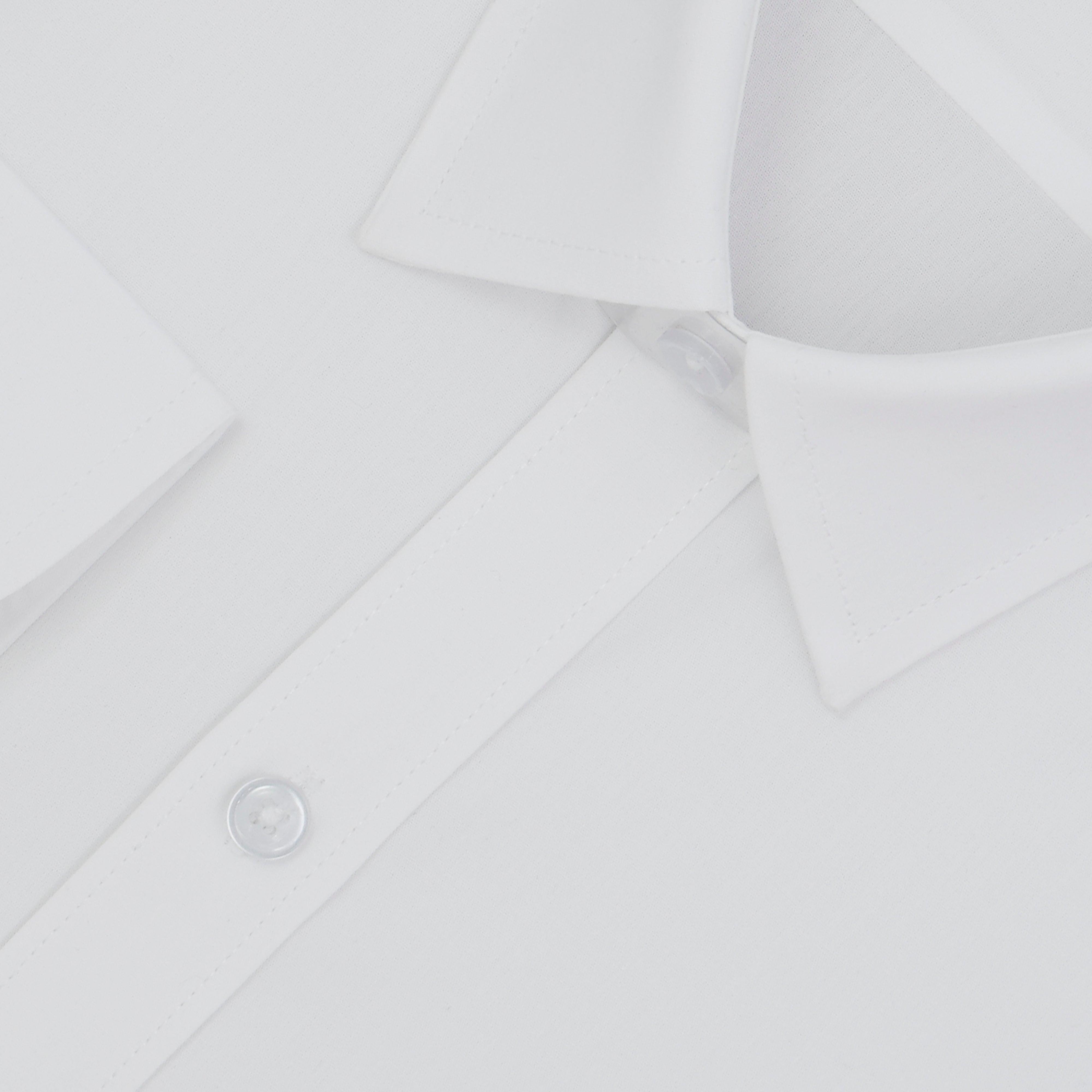 Men's 100% Cotton Plain Solid Full Sleeves Shirt (White)
