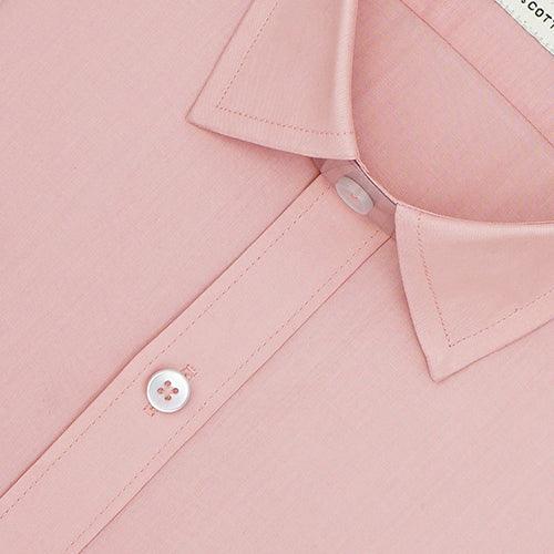 Men's 100% Cotton Plain Solid Half Sleeves Shirt (Light Peach)