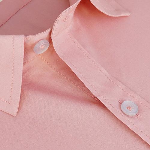 Men's 100% Cotton Plain Solid Half Sleeves Shirt (Light Peach)
