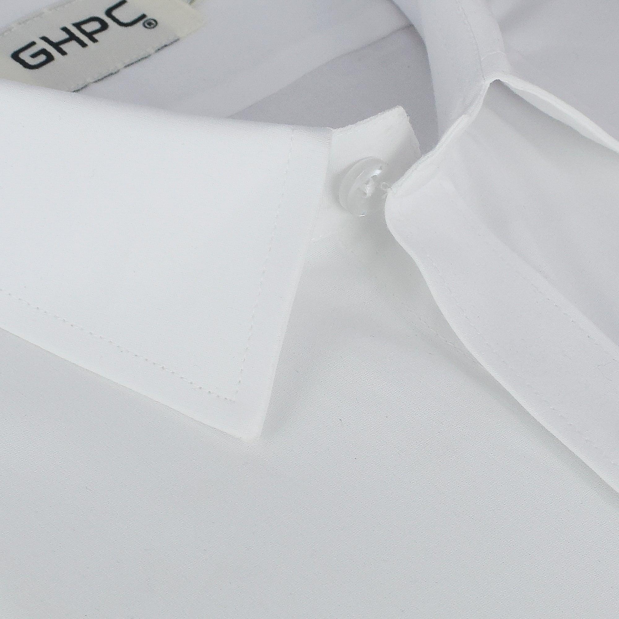 Men's 100% Cotton Plain Solid Half Sleeves Shirt (White)